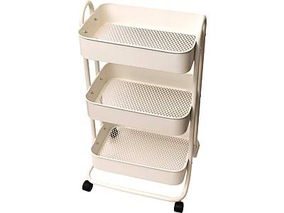 We R Memory Keepers 3-tier Steel Rolling Storage Cart, 36 1/2" X 17" X 17", With Handles, Off White