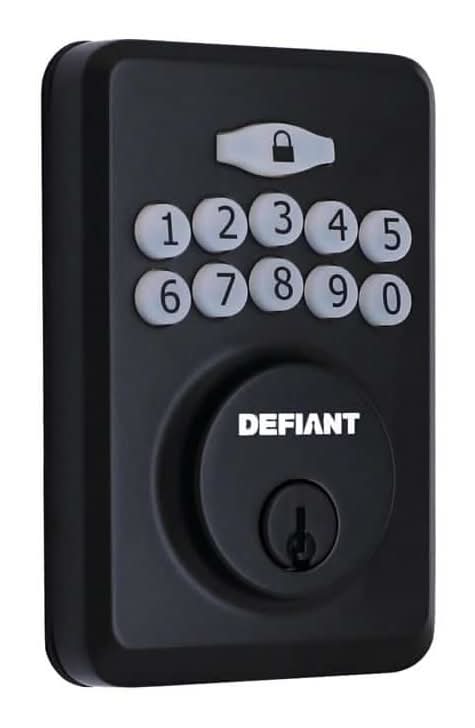 Defiant Radius Matte Black Single Cylinder Electronic Keypad Deadbolt Lock