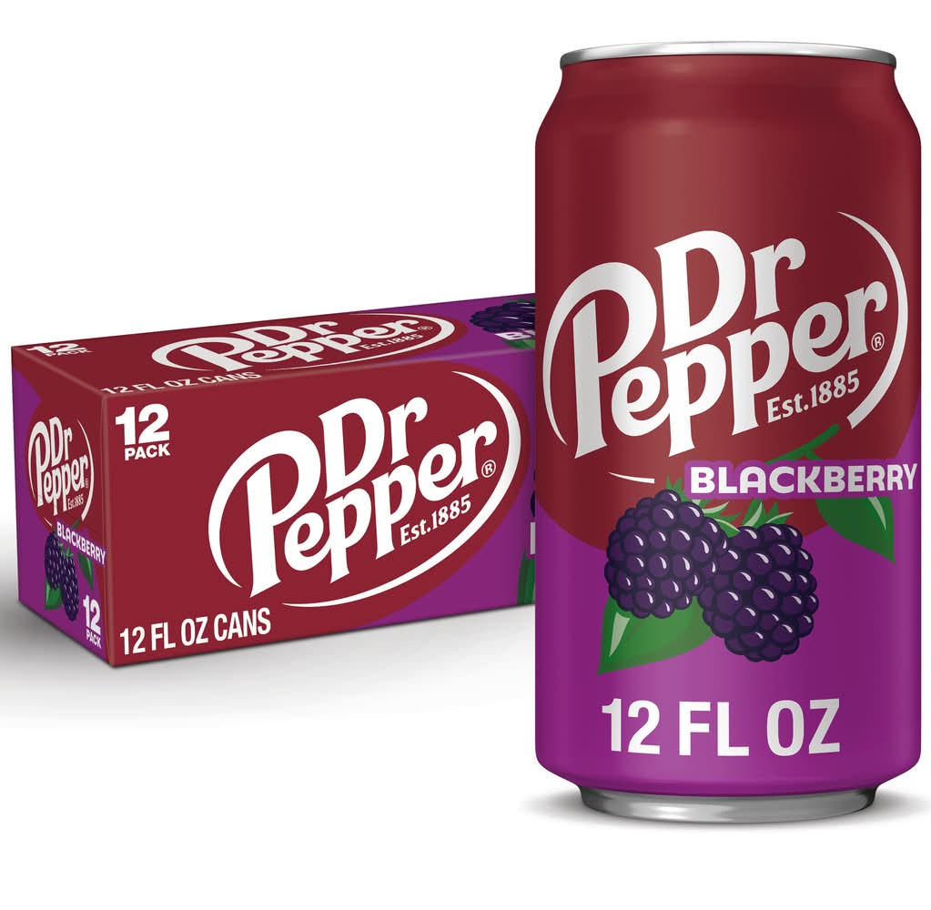 Dr Pepper Flavored Soda, Blackberry (12 x 12 fl oz)