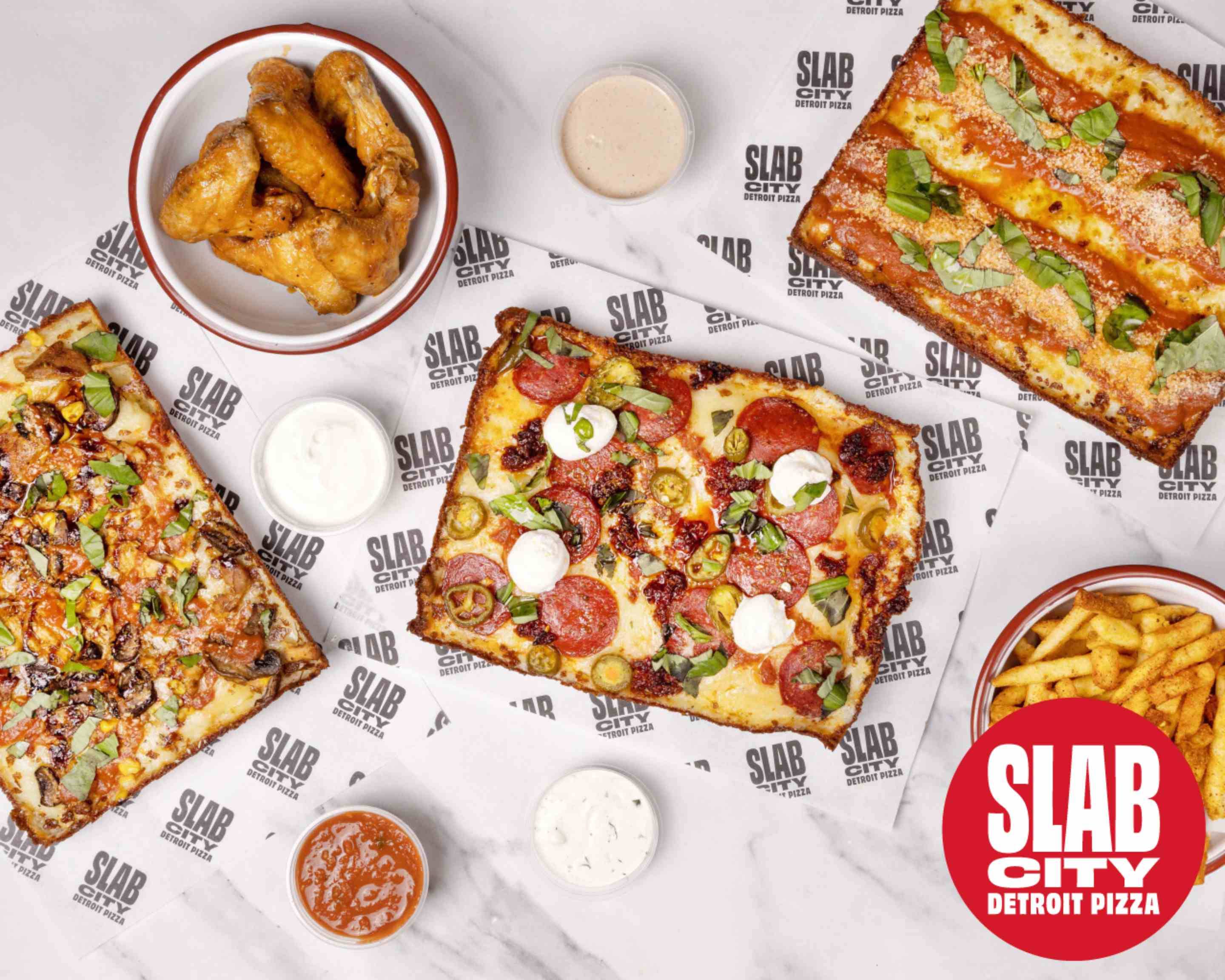 Slab City Detroit Pizza Tooting Menu Takeaway in London Delivery