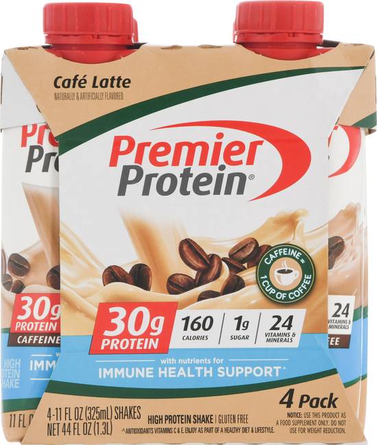 Premier Protein Cafe Latte Protein Shake (4 x 11 fl oz)