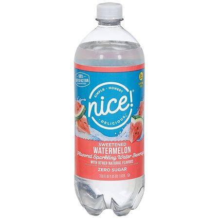 Nice! Sparkling Water Beverage Watermelon - 33.8 fl oz
