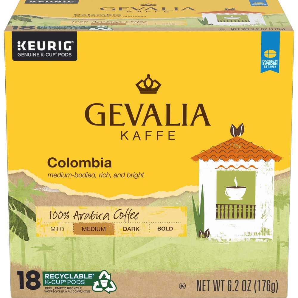Gevalia Colombia Medium Roast Coffee K-Cup Pods