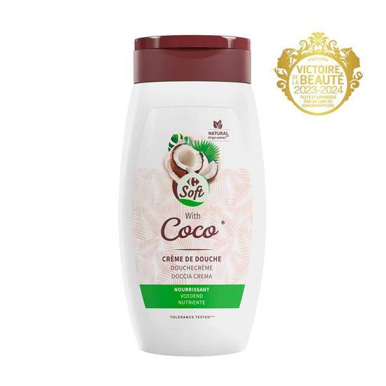 Carrefour Soft - Crème de douche nourrissant coco