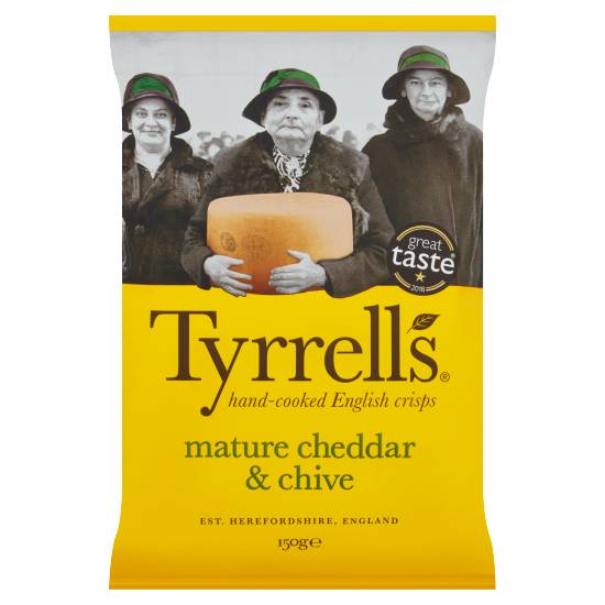 Tyrrells Mature Cheddar & Chive, Sharing Crisps (150g)