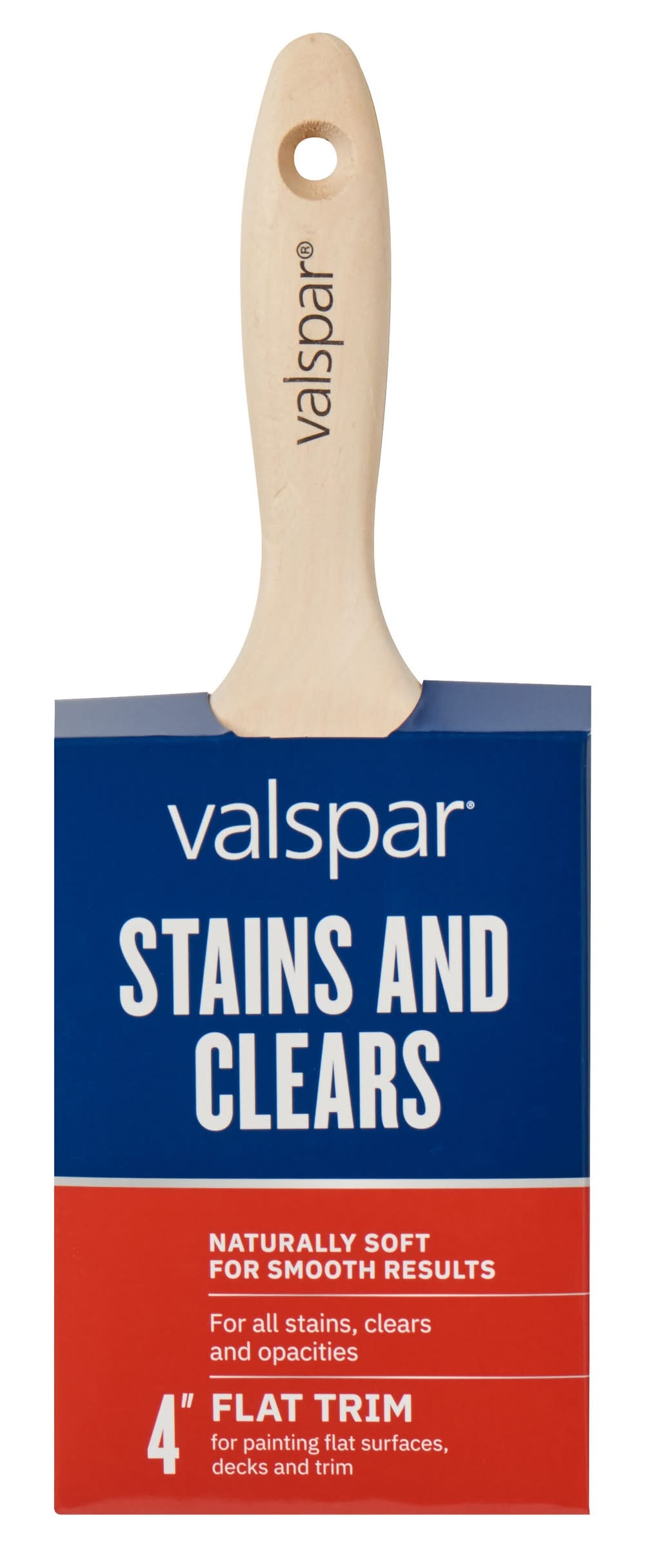Valspar Stains and Clears 4-in Reusable Flat Stain Brush