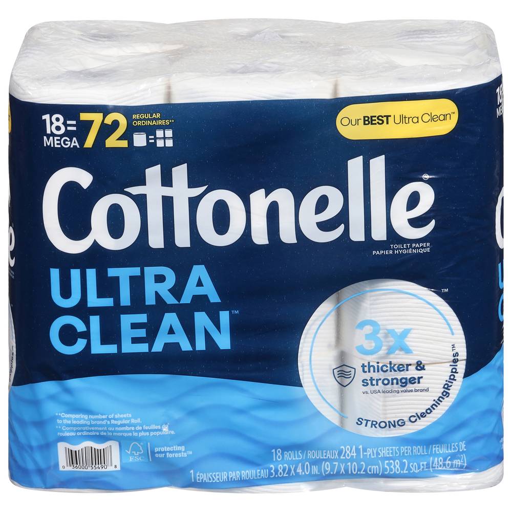 Cottonelle Ultra Clean Toilet Paper Strong Toilet Tissue