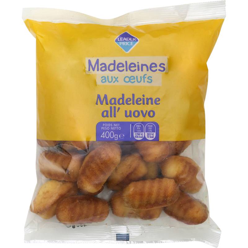 Leader Price - Gâteaux madeleines aux œufs (400g)