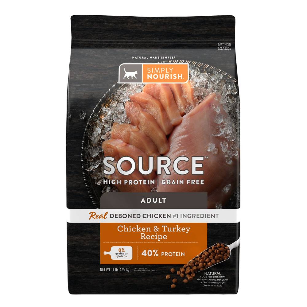 Simply Nourish Source Cat Dry Food Natural High-Protein Grain Free (none/none/chicken & turkey)