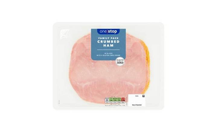 SAVE 45p: One Stop Family Pack Crumbed Ham 400g 16 Slices  (392522)