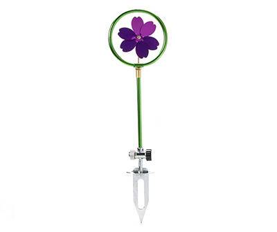 22" Purple Flower Rotating Sprinkler with Spike Base