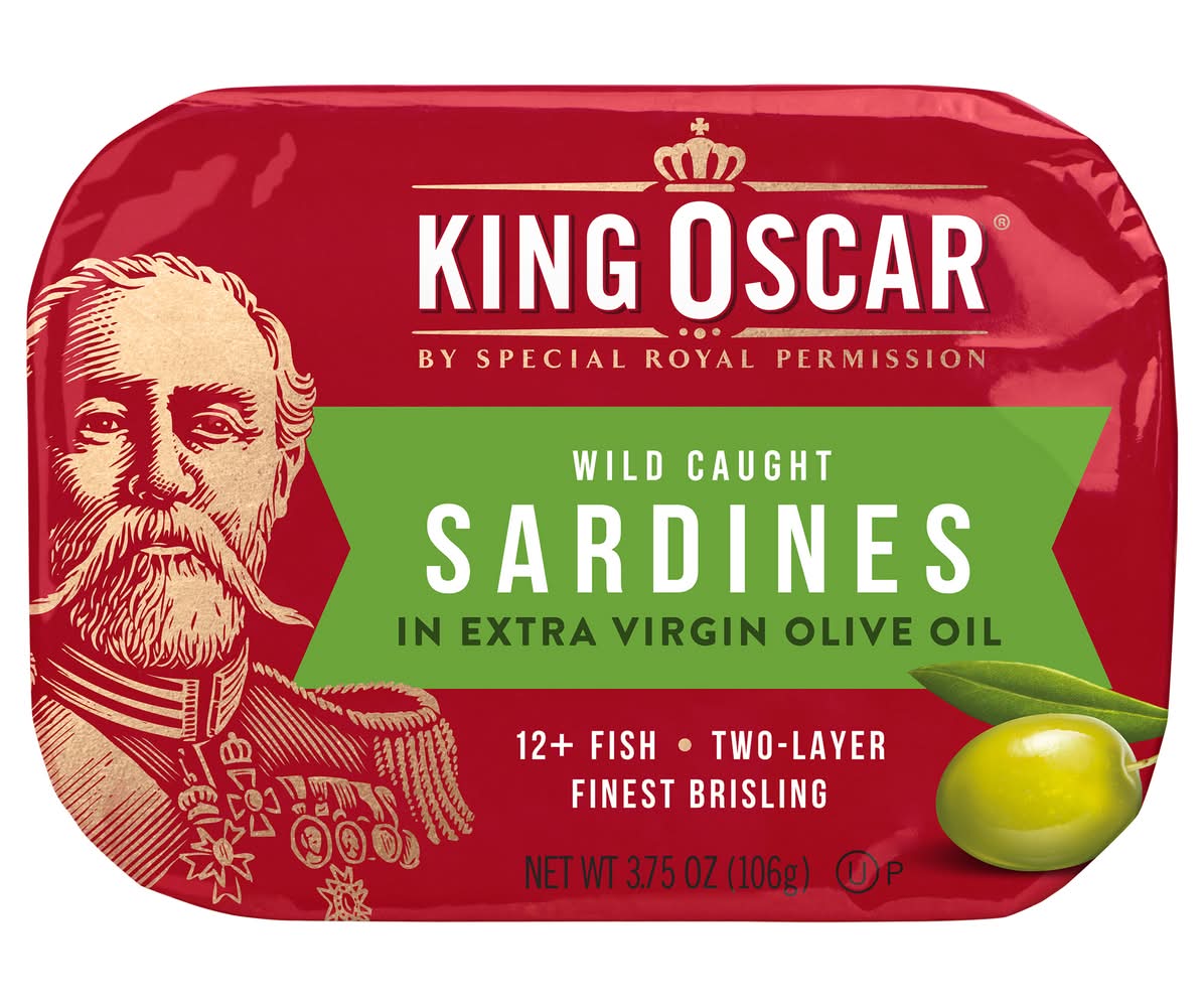King Oscar Wild Caught Sardines, Extra Virgin Olive Oil (3.75 oz)