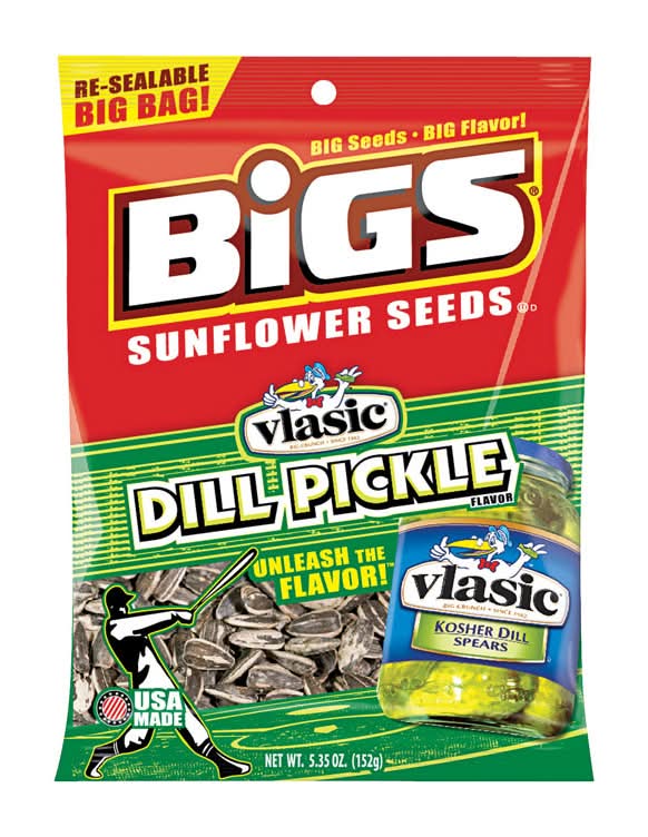 Bigs Dill Pickle Sunflower Seeds 5.35 Oz Pegged