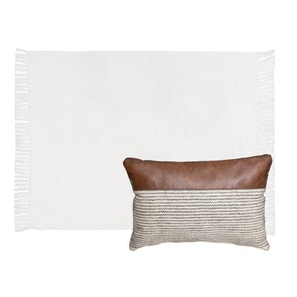 Realspace™ Pillow And Blanket Set, Brown/Gray