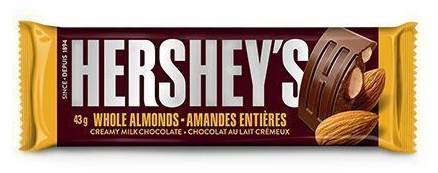 Hershey's Whole Almonds Creamy Milk Chocolate Bar (43 g)