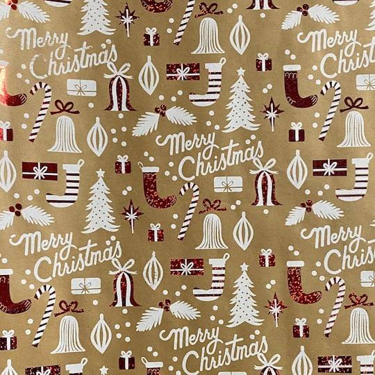 Celebrate It Christmas Kraft Wrapping Paper