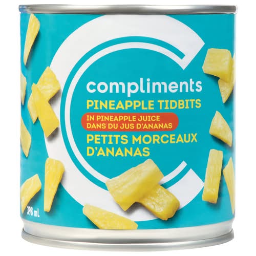 Compliments Canned Pineapple Tidbits in Juice (398 ml)