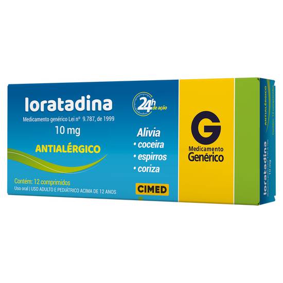 Cimed loratadina 10mg (12 comprimidos)