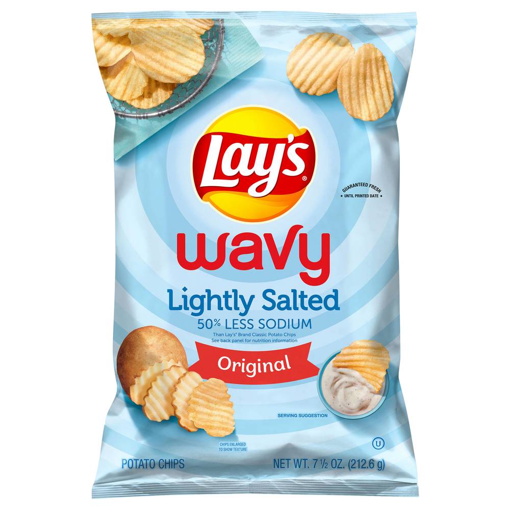 Lay's Wavy Potato Chips, Lightly Salted (7.5 oz)