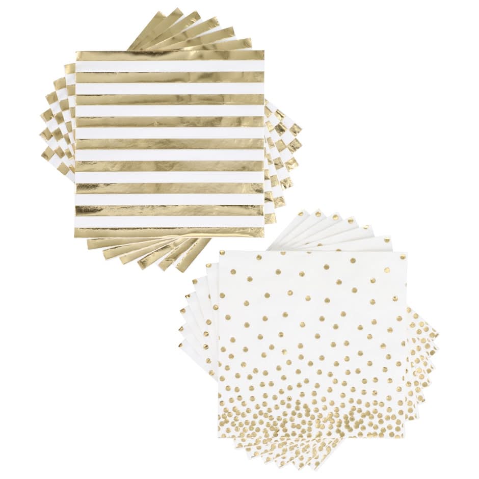 Lunch Napkins, Metallic Gold (16 ct)