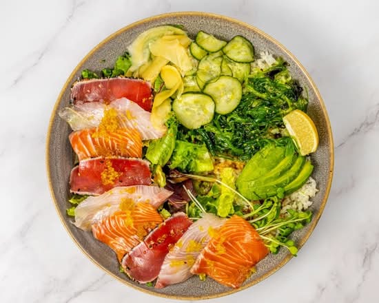 Sashimi Trio Bowl | Kanpachi, Salmon, Ahi