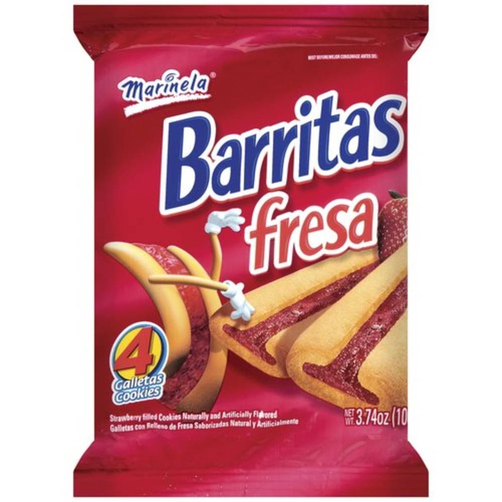 Marinela - Barritas Fresa, Single Serve - 4 Ct (1 Unit per Case)