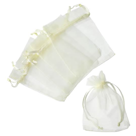 Celebrate It Occasions Organza Favor Bags, 3x4 in, Ivory (12 ct)
