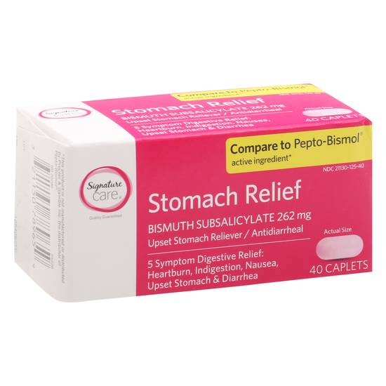 Signature Care Upset Stomach Relief 262 mg Bismuth Subsalicylate (40 caplets)