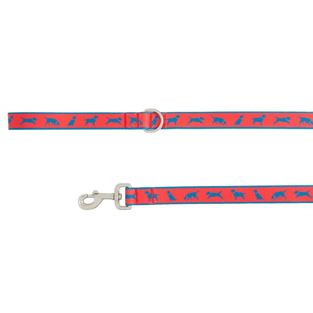 Top Paw® Red Running Dog Print Dog Leash: 4-ft long (Color: Red, Size: 4 Ft)