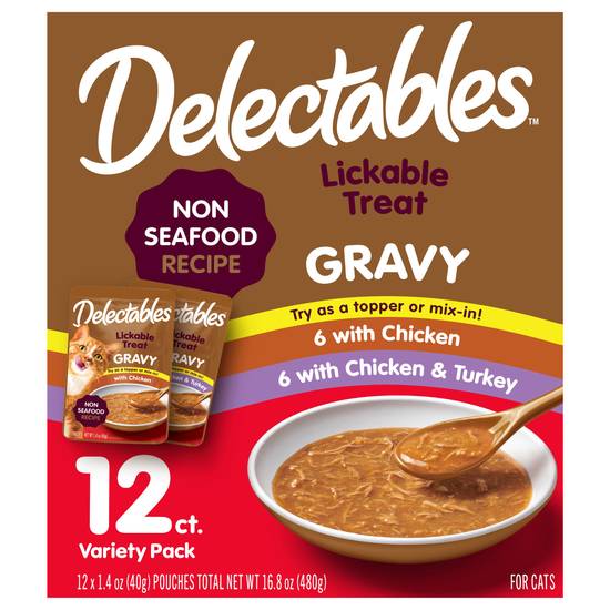 Delectables Gravy Lickable Cat Treat Variety pack (chicken-turkey)