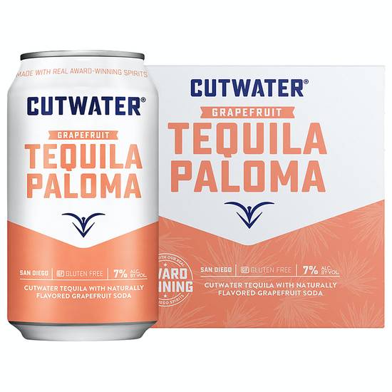 Cutwater Spirits Grapefruit Tequila Paloma Liquor (4 pack, 12 fl oz)
