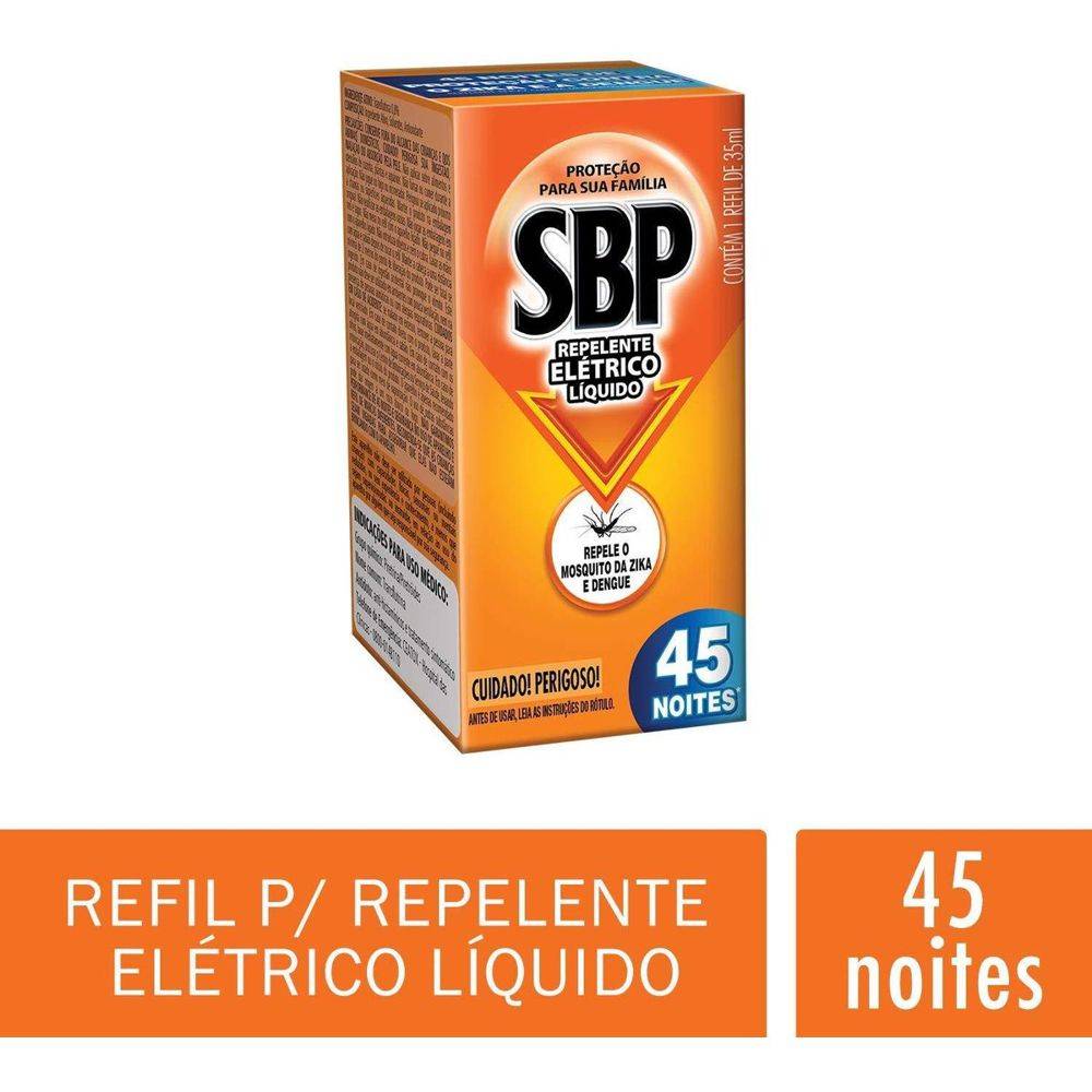 Sbp refil de repelente elétrico líquido 45 noites (35 ml)