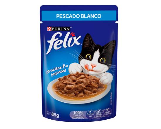 Alimento Gato Purina Félix Pescado Blanco 85 g