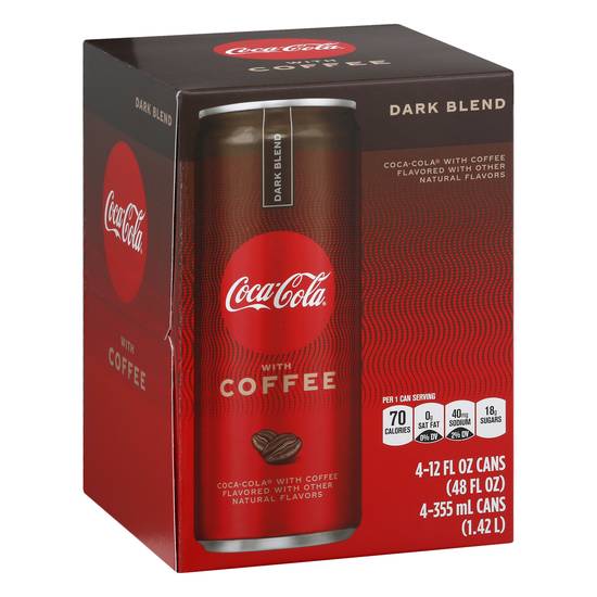 Coca-Cola Dark Blend Soda With Coffee (4 ct, 12 fl oz)