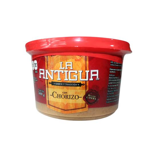 Frijoles refritos con chorizo (500 gr)