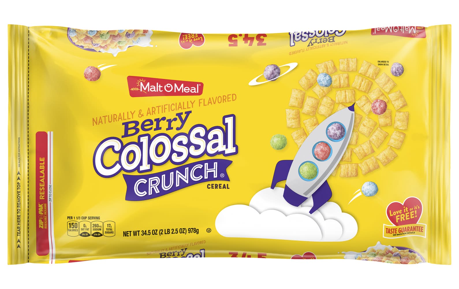 Malt-O-Meal Colossal Crunch Cereal, Berry (34.5 lbs)