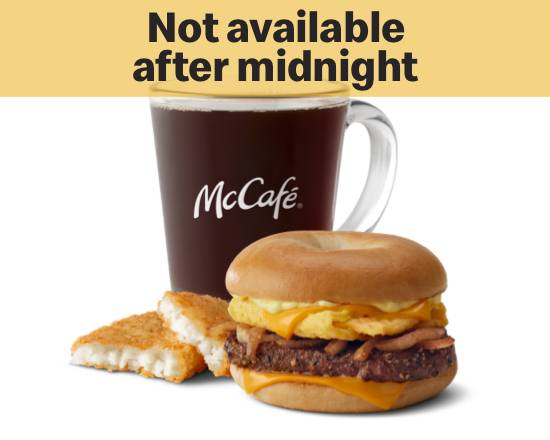Order Steak Egg Cheese Bagel Meal food online from Mcdonald's store, Manchester Township on bringmethat.com
