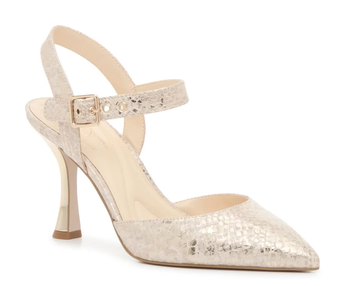 Jessica Simpson Polita Slingback Pump (Gold Metallic Medium - 8.5)