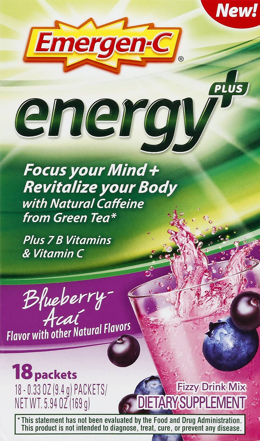 Emergen-C Blueberry Acai Supplements (5.9 oz)