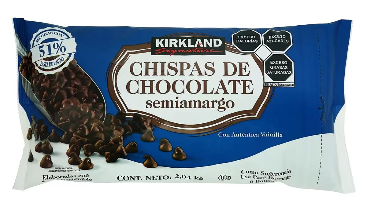 Kirkland Signature · Chispas de chocolate para repostería 51% cacao, vainilla (2,04 kg)