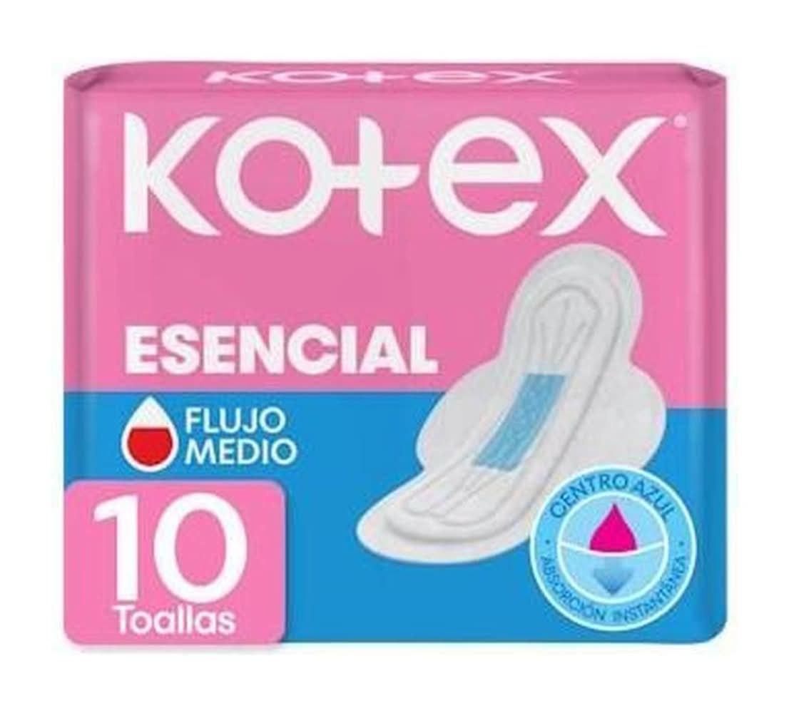 Toallas Femeninas Kotex Esencial Normal 10 Unidades