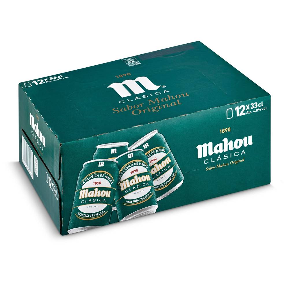 Cerveza Clásica Mahou Lata 12 X 33 Cl