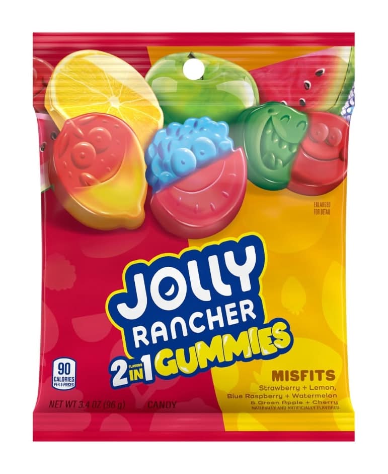 Jolly Rancher Gummies Misfits 2 in 1 Fruit Candy, Assorted (3.4 oz)