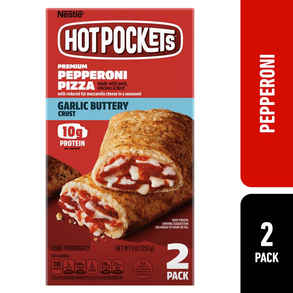 Hot Pockets Garlic Buttery Crust Pepperoni Pizza Sandwiches (2 ct)