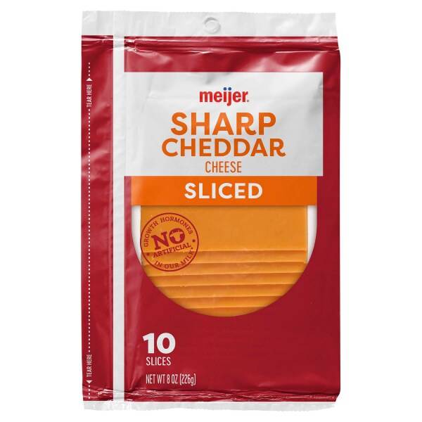 Meijer Sliced Sharp Cheddar Cheese (8 oz)
