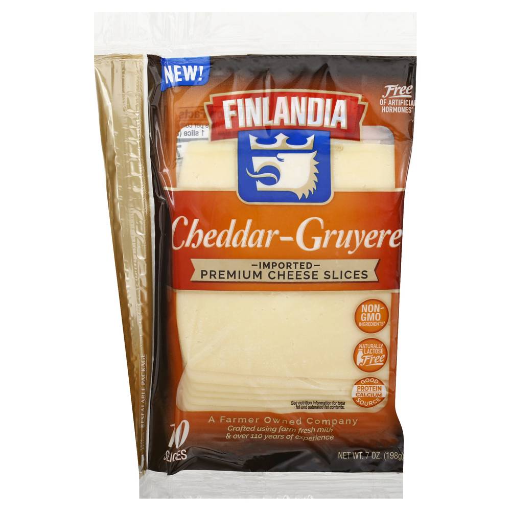 Finlandia Premium Cheddar-Gruyere Cheese Slices (7 oz)