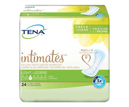 Tena serviettes ultraminces absorption légère, longues (24 unités) - ultra thin light pads, long (24 units)