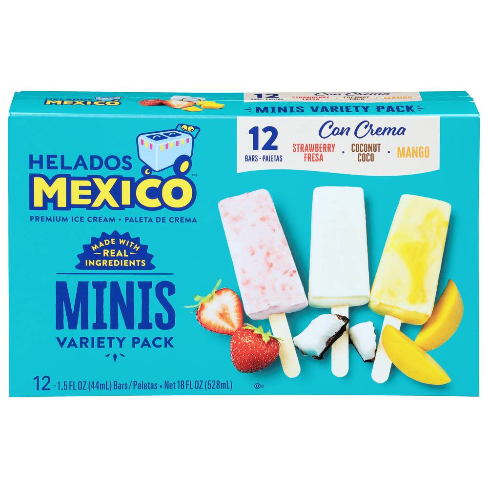 Helados Mexico Mini Variety Ice Cream Bar (18 fl oz, 12 ct)