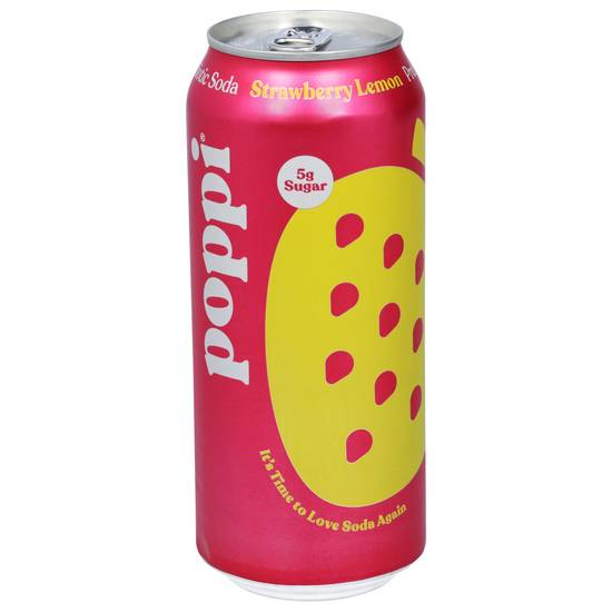 Poppi Prebiotic Soda Soft Drinks (16 fl oz) (strawberry-lemon)