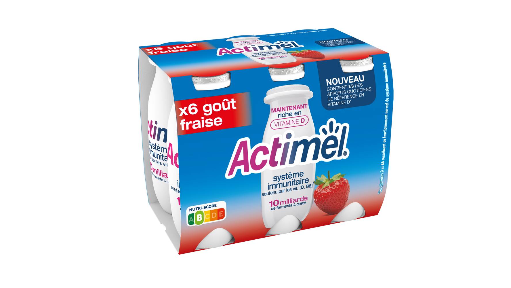 Actimel - Yaourt à boire fraise (6 pièces)